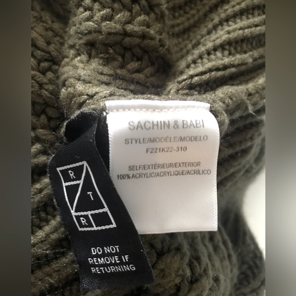 SACHIN & BABI Knit Olive Green Off-Shoulder Sweater - Picture 15 of 15